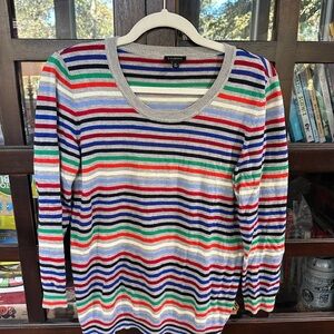 Talbots Multicolor Striped Crew Neck Sweater